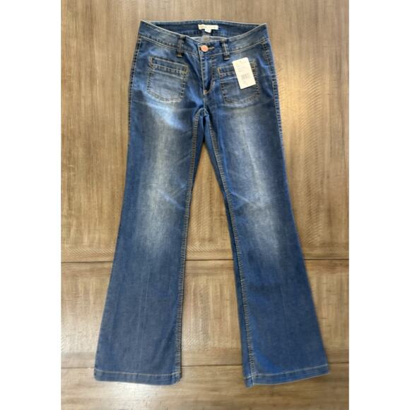NWT Cabi Patch Pocket Blue Denim Flare Bootcut Jeans Pants Women’s Size 0 NEW - Picture 13 of 13